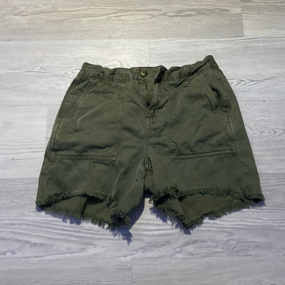 Olive Green cargo shorts from aerie